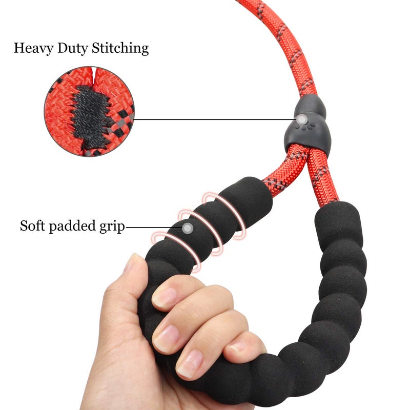 TagME Slip Leads for Dogs, 6 FT Heavy Duty Slip Leash with Padded Handle, Strong Rope No Pull Pet Training Leash for Medium Dogs,Red - Image 3